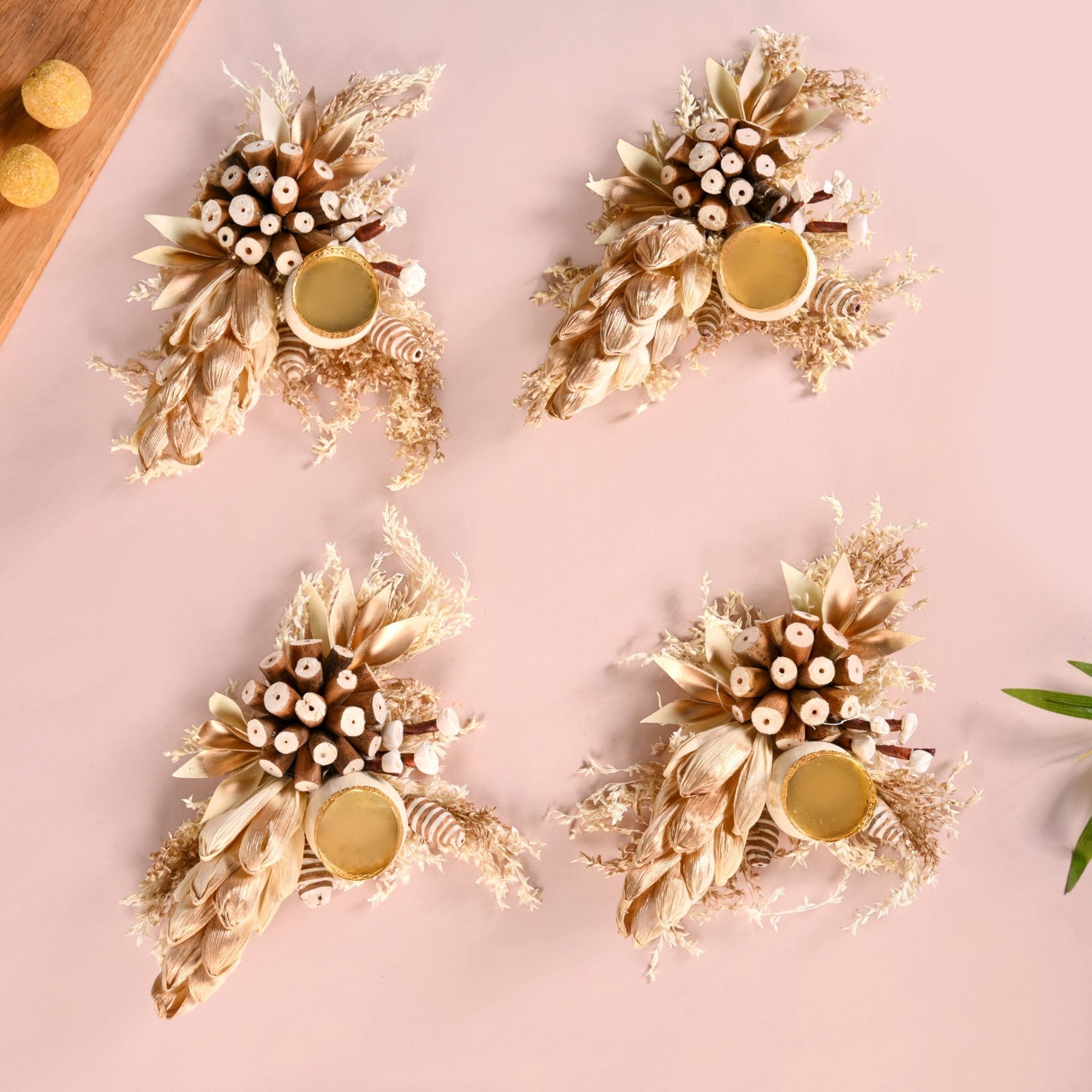 BioBloom Organic Tea Light Candle Holder Set Of 4