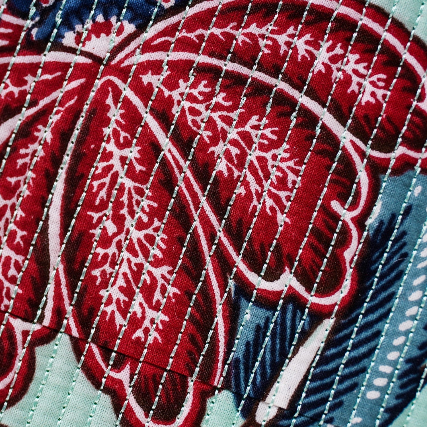 Birdsong Symphony Quilted Bedcover Mint 254x221cm