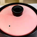 Flamora Big Ceramic Pot With Lid Pink Black 6000ml