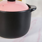 Flamora Big Ceramic Pot With Lid Pink Black 6000ml