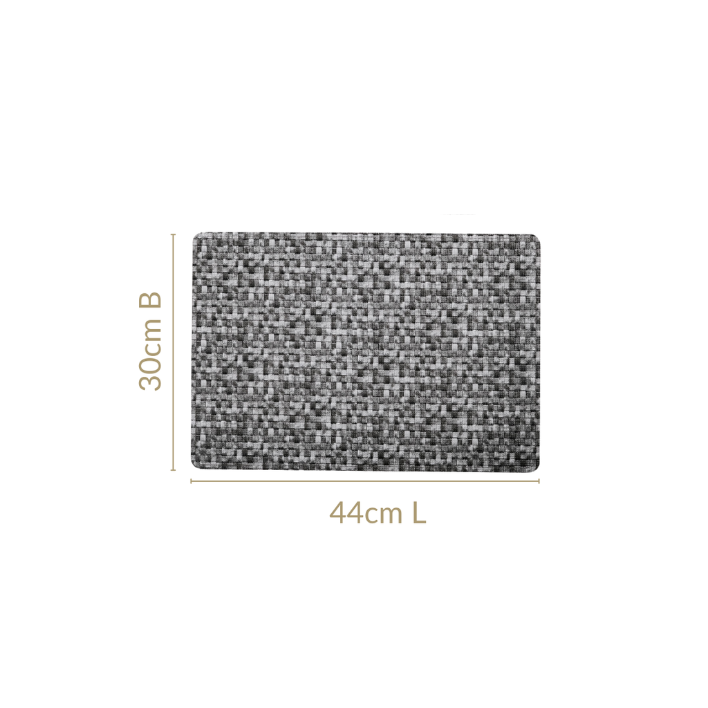 Black And White Intrecciato Weave Rectangular Table Mat Set Of 6