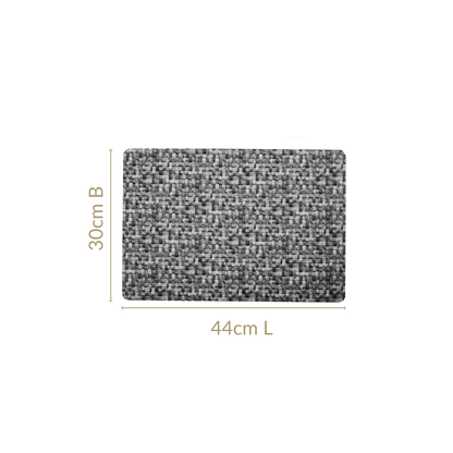 Black And White Intrecciato Weave Rectangular Table Mat Set Of 6
