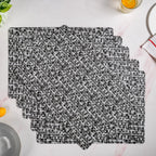 Black And White Intrecciato Weave Rectangular Table Mat Set Of 6