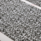 Black And White Intrecciato Weave Rectangular Table Mat Set Of 6