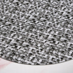 Black And White Intrecciato Weave Round Table Mat Set Of 6