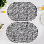 Black And White Intrecciato Weave Round Table Mat Set Of 6