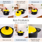 Limonelle Ceramic Cooking Pot With Lid 1200ml