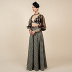 Black Bishop Sleeve Sharara Set | CHAR