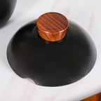 Maison Black Ceramic Clay Pot For Cooking 2200ml