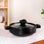 Classic Black Korean Ceramic Cooking Pot 2000ml