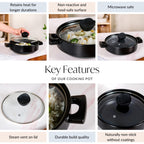 Classic Black Korean Ceramic Cooking Pot 2000ml