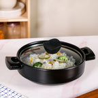 Classic Black Korean Ceramic Cooking Pot 2000ml