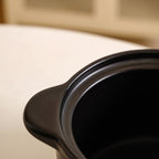 Maison Black Ceramic Cooking Pot With Lid 3700ml