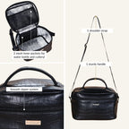 Black Croco Insulated Lunch Bag