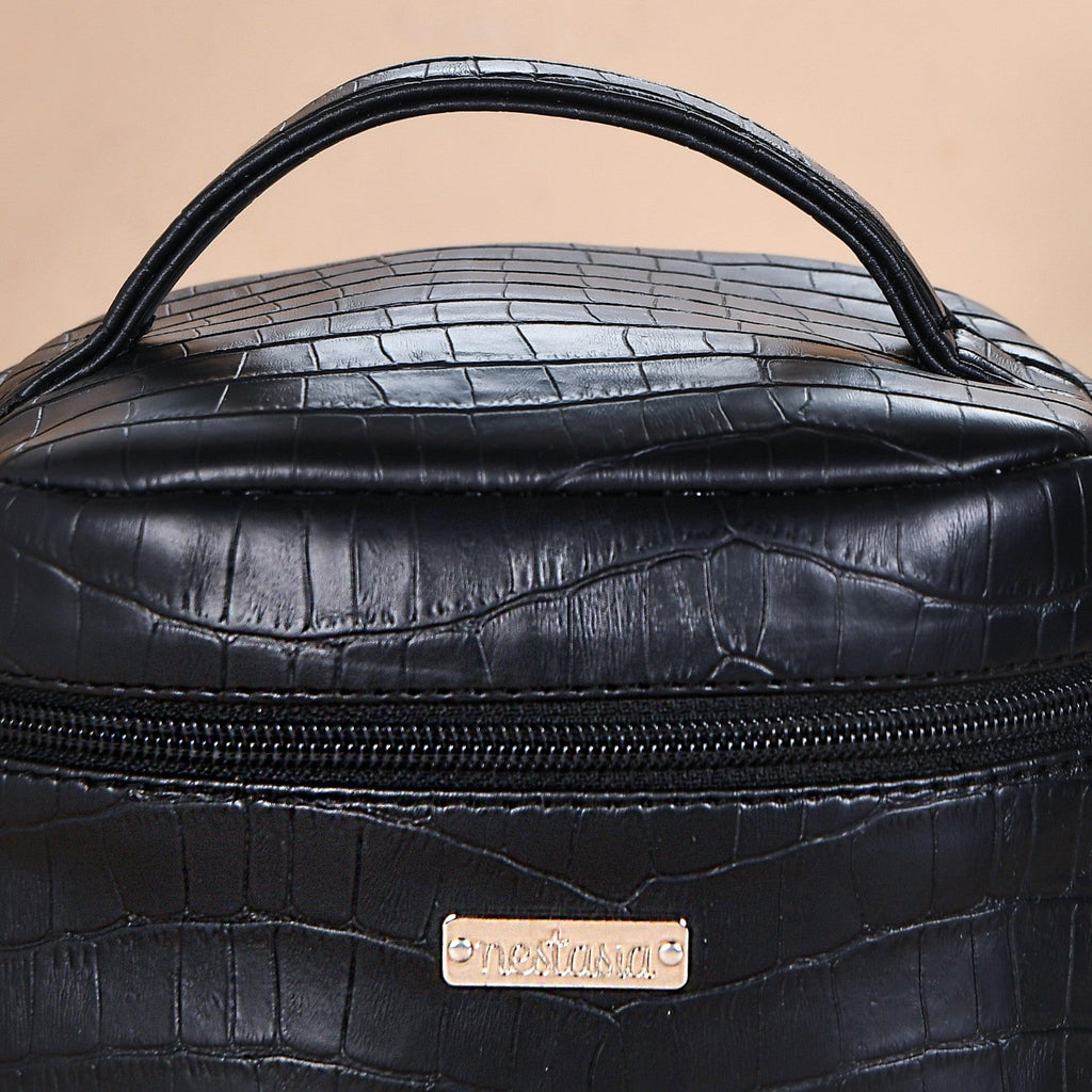 Black Croco Insulated Lunch Bag