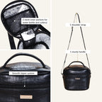 Black Croco Lunch Bag With Insulation