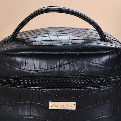 Black Croco Lunch Bag With Insulation