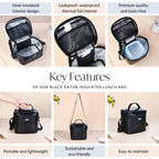 Classic Luxury Insulated Lunch Bag Black