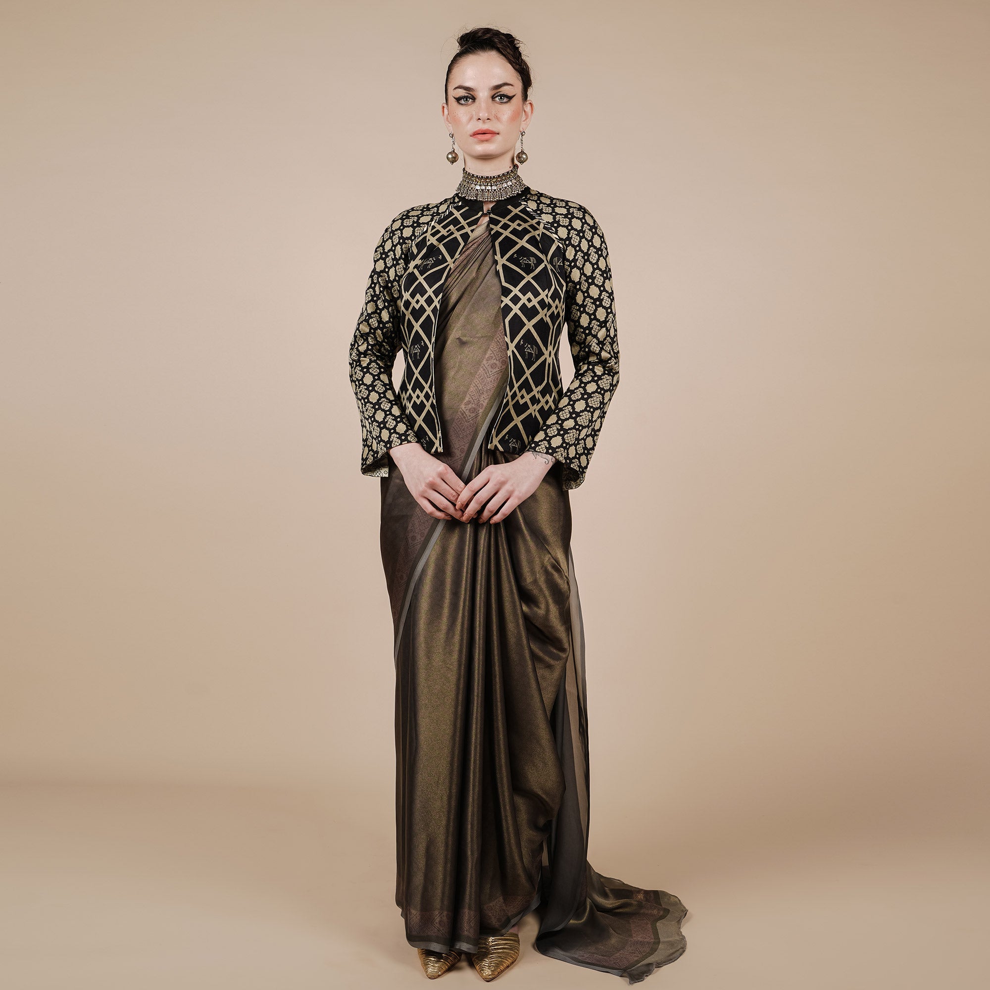 Black - Gold Reversible IKA Jacket | CHAR