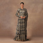 Black - Gold Anarkali Set | MURAQQA
