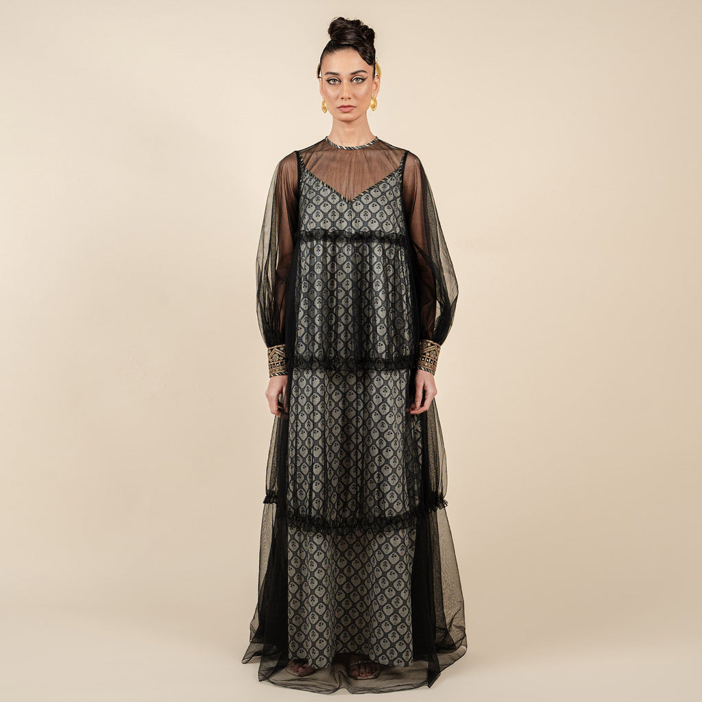 Black - Ivory Anarkali | CHAR