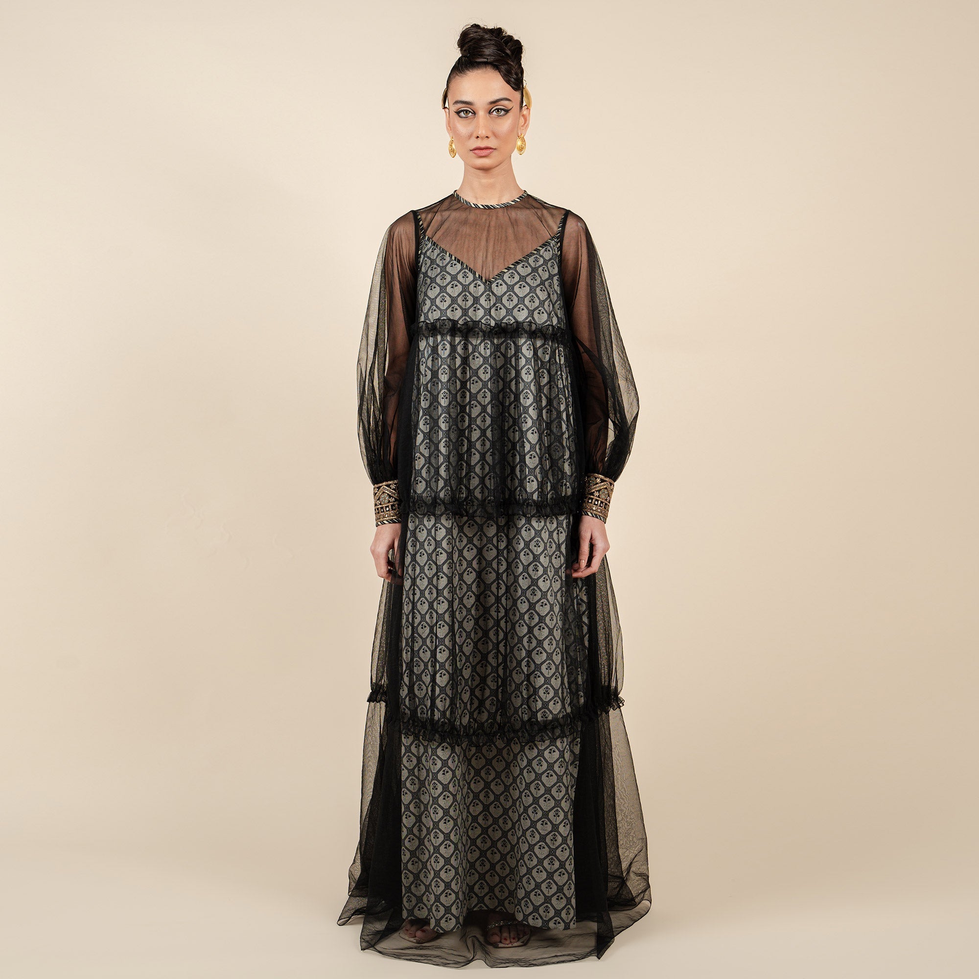 Black - Ivory Anarkali | CHAR
