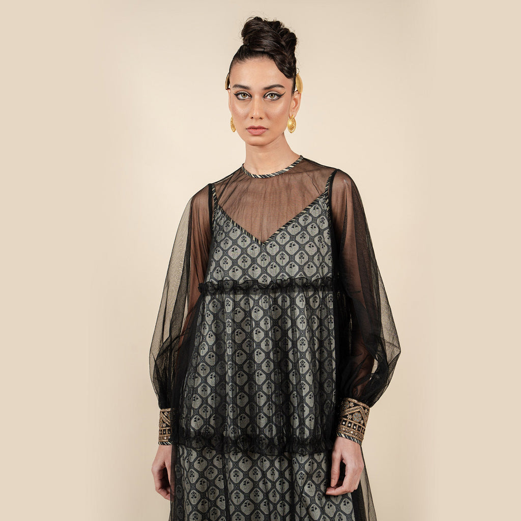 Black - Ivory Anarkali | CHAR