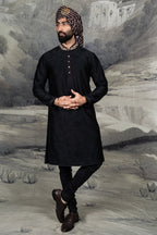 Black Monochrome Kurta Set | BARODA