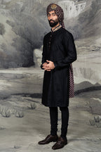Black Monochrome Kurta Set | BARODA