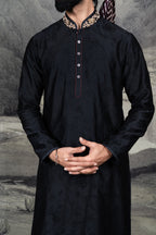 Black Monochrome Kurta Set | BARODA
