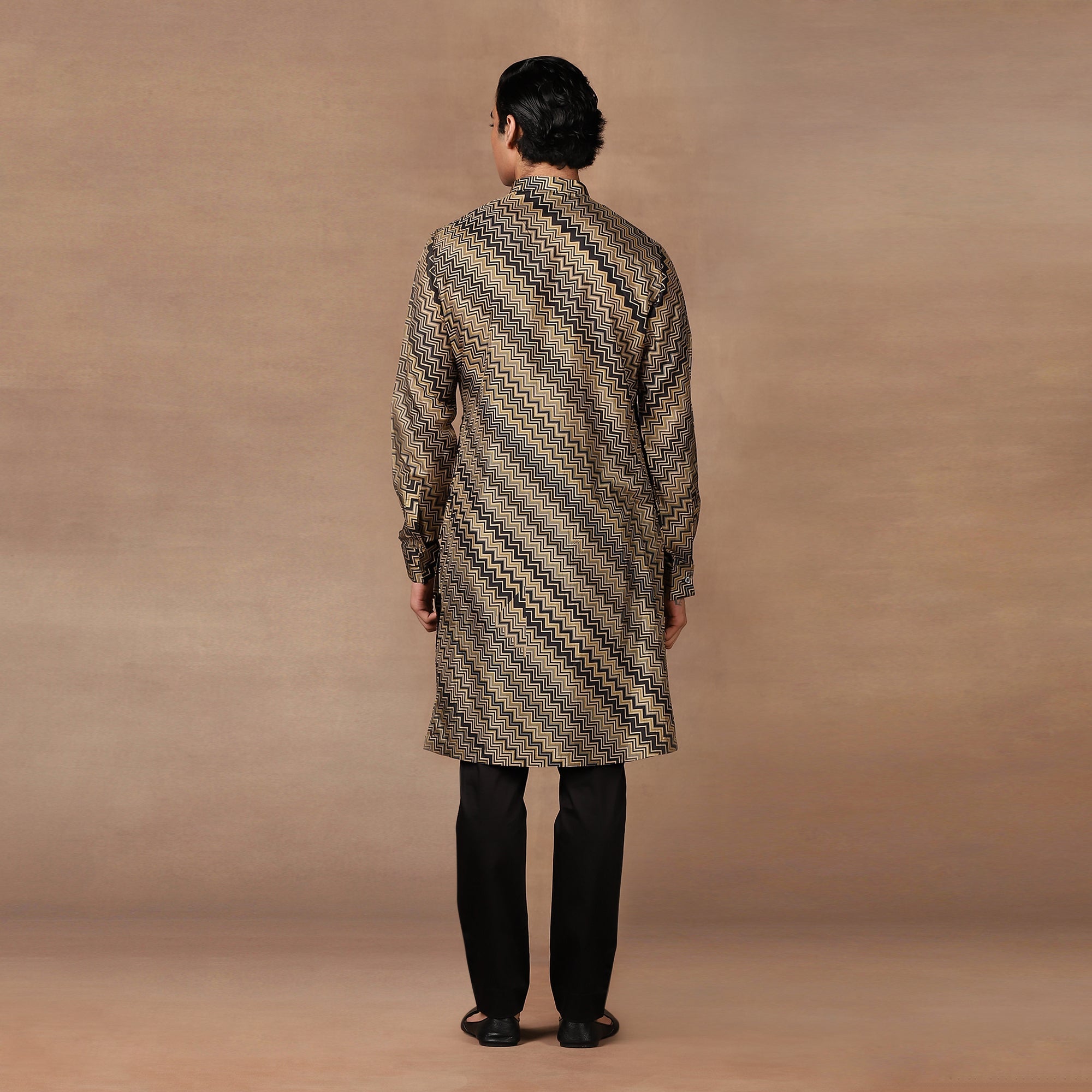 Black - Olive Green Kurta Set | MURAQQA