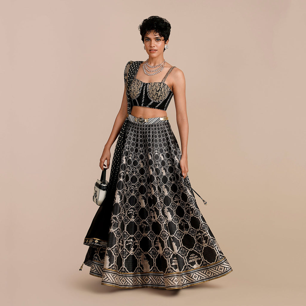 Black - Pearl Ivory Skirt Set | SATT