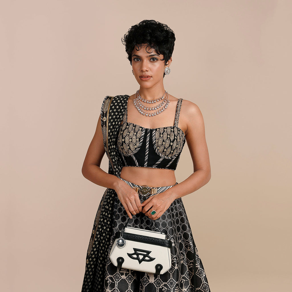 Black - Pearl Ivory Skirt Set | SATT