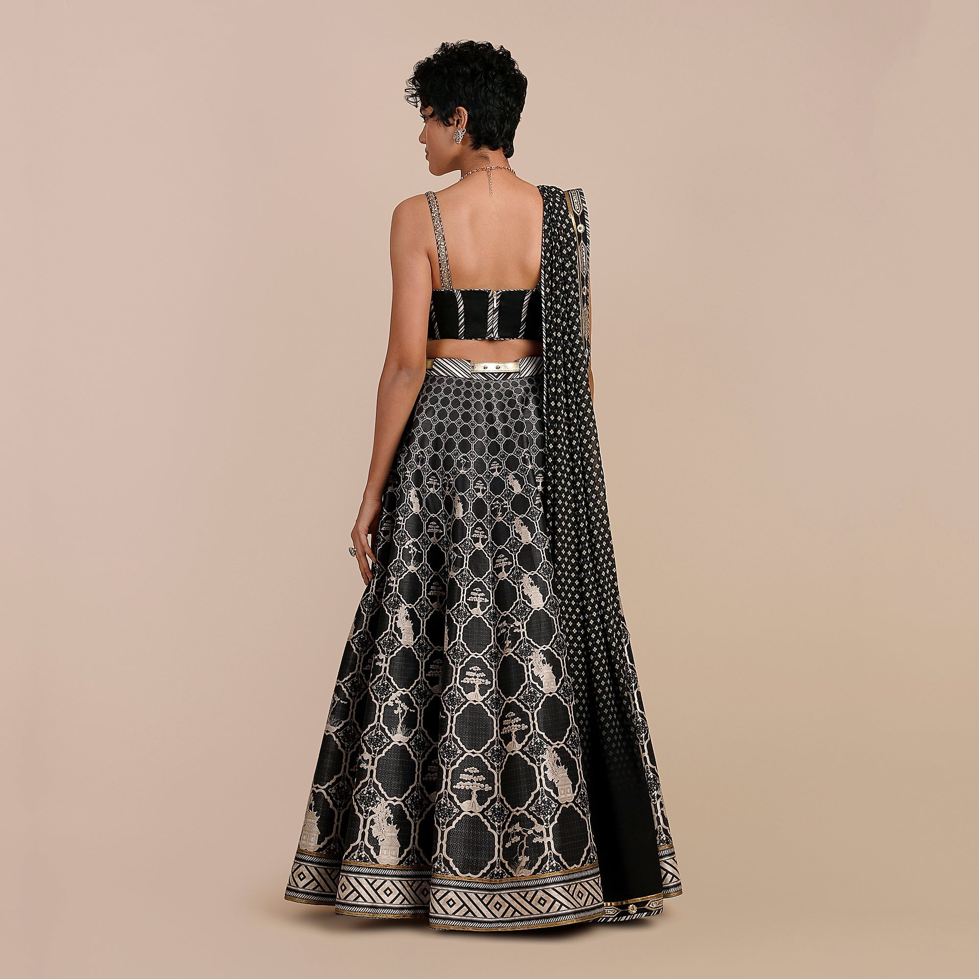 Black - Pearl Ivory Skirt Set | SATT