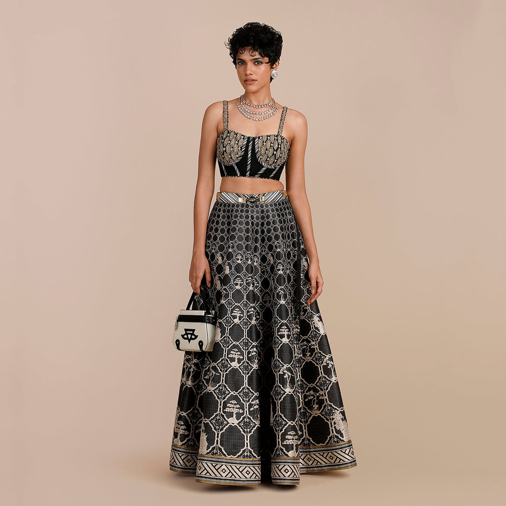 Black - Pearl Ivory Skirt Set | SATT