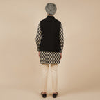 Black Textured Nehru Jacket | CHAR