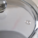 Grey Borosilicate Glass Cooking Pot With Reflective Lid 2L