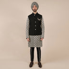 Black Trousers with Ombre Piping | CHAR