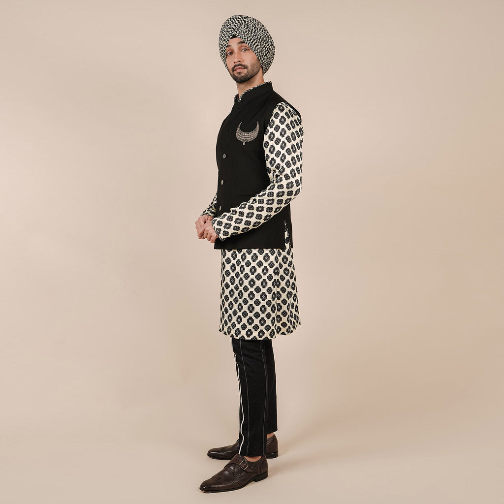 Black Trousers with Ombre Piping | CHAR