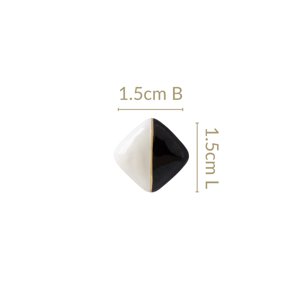 Black And White Square Studs