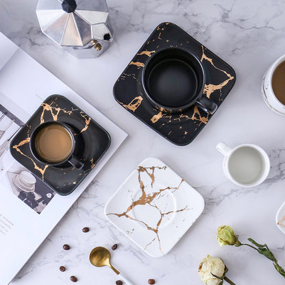 Marble Tea Cup and Saucer