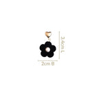 Black Flower Pearl Danglers