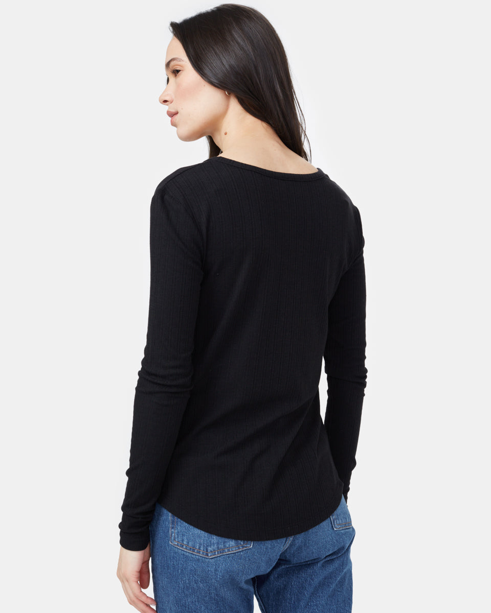 Ribbed Henley Longsleeve