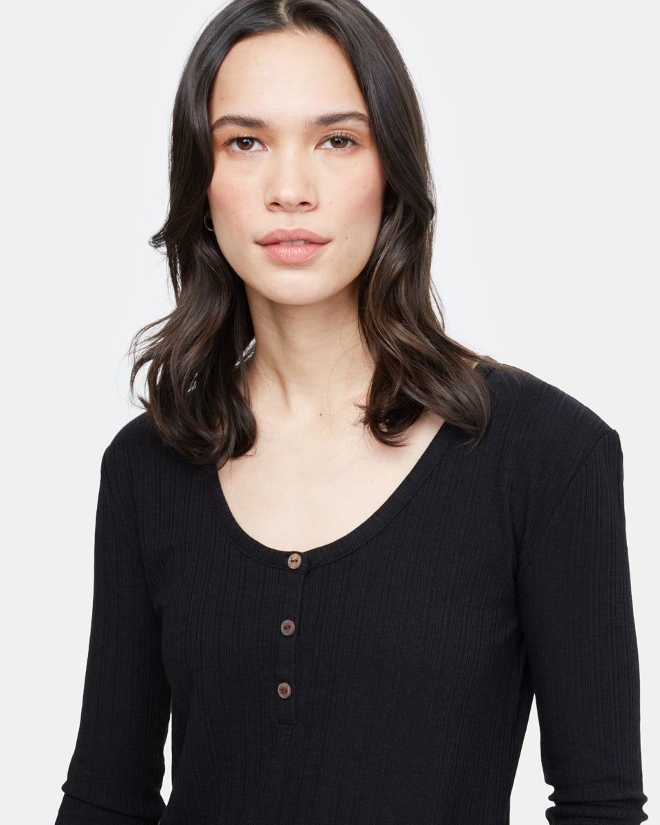 Ribbed Henley Longsleeve