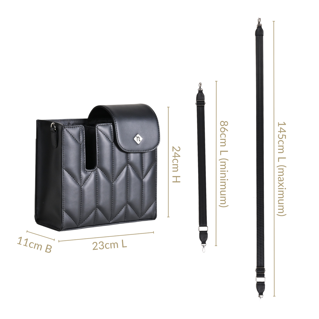 Black Crossbody Bag For Bottles