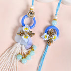 Bloom Bond Rakhi Lumba Set In Blue