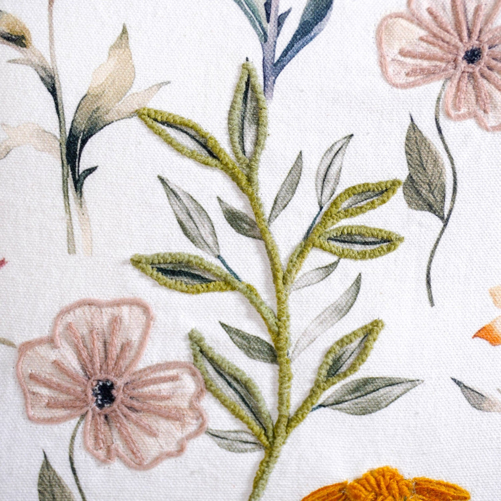 Blooming Embroidery Cotton Cushion Cover Set Of 2 40x40cm