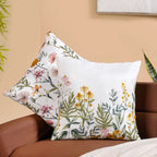 Blooming Embroidery Cotton Cushion Cover Set Of 2 40x40cm