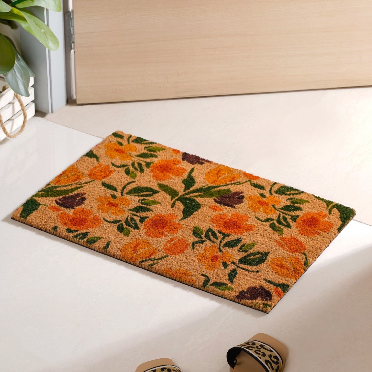 Blooming Daffodils Printed Coir Doormat 24x16 Inch