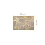 Chic Flower Rectangle Table Mat Set Of 6 Gold Blue